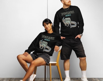 Crew neck sweatshirt with Spinosaurus mirabilis design