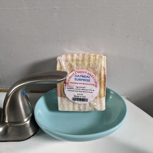Soap | Oatmeal, Shea Butter, Turmeric and Lemon Soap, Handcrafted Body Soap.