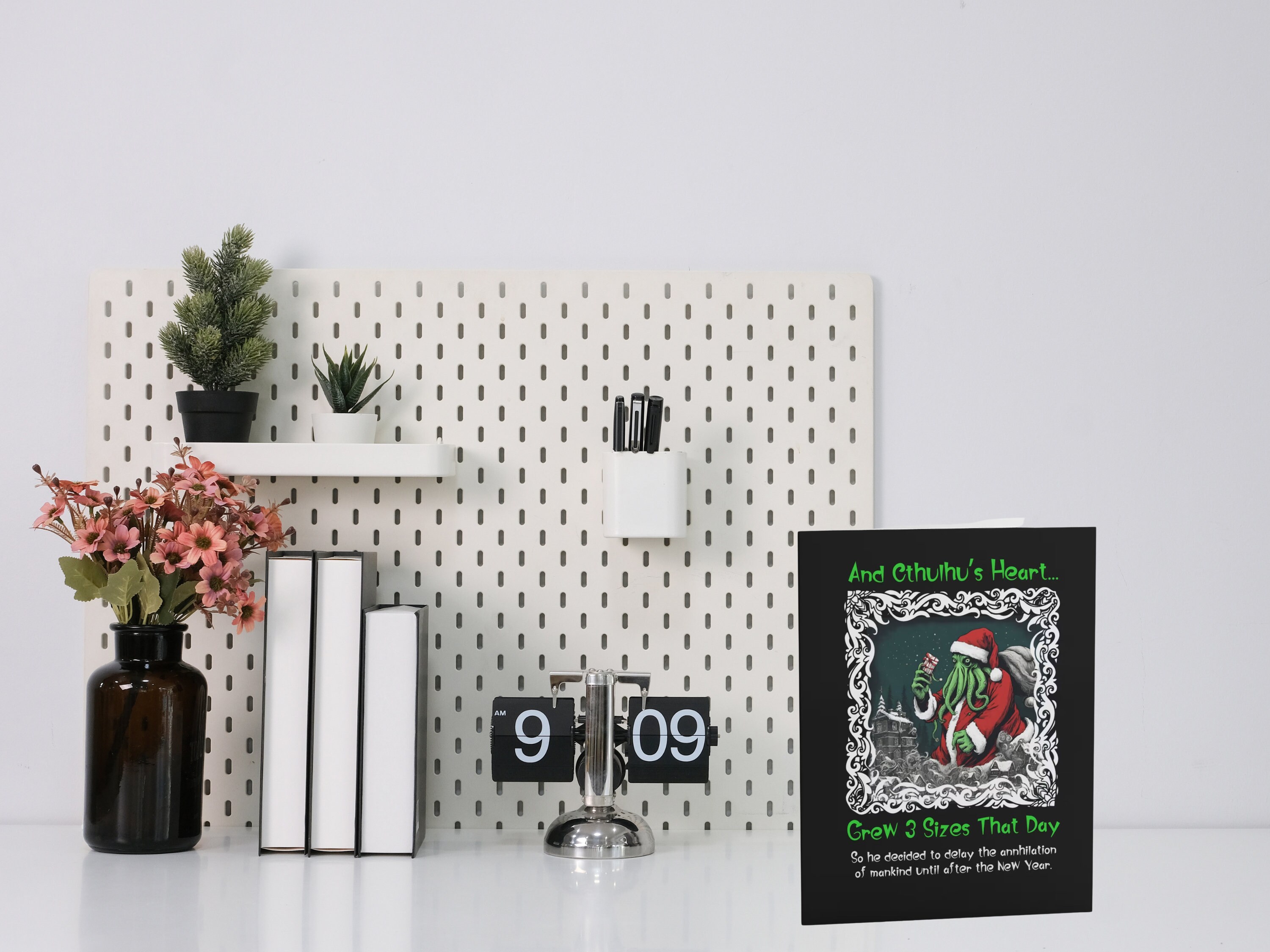 Funny Cthulhu Christmas Cards Featuring Cthulhu Catching the Christmas ...