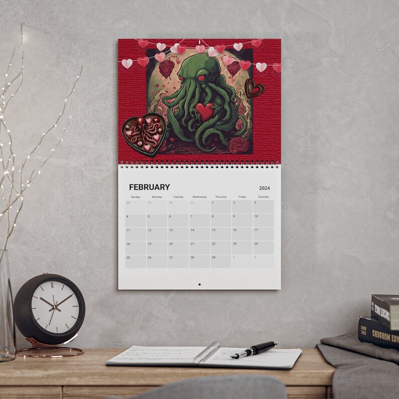 2025 Cthulhu Wall Calendar Featuring 12 Unique and Funny Images of