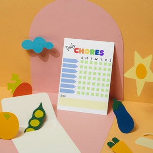 Printable Chore Chart - Daily Chore Checklist for Kids -  Purchase includes all 3 color options.