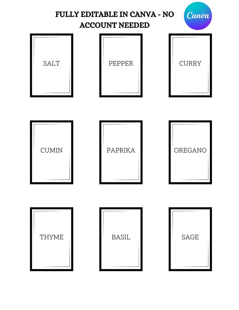 Fully Editable and Printable Spice Label Template - Simple and ...