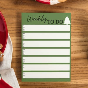 Urlaubsplaner - To Do Liste für Weihnachten - Wöchentliche Xmas Checkliste - Tagesplaner