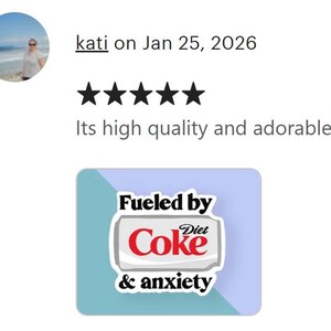 Diet Coke & Anxiety Sticker: Funny Hand-Drawn Vinyl Decal image 4