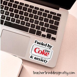 Diet Coke & Anxiety Sticker: Funny Hand-Drawn Vinyl Decal image 8