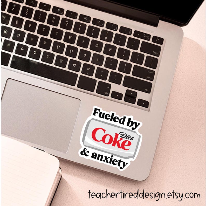 Diet Coke & Anxiety Sticker: Funny Hand-Drawn Vinyl Decal image 8