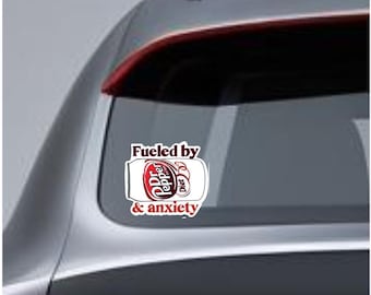 Diet Dr Pepper & Anxiety Vinyl Sticker: Funny Car Decal