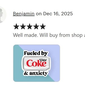 Diet Coke & Anxiety Sticker: Funny Hand-Drawn Vinyl Decal image 3