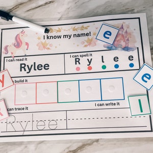 Personalized Name Dry Erase Mat for Preschool and Kindergarten ...