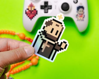 Adesivo holográfico de São João da Cruz para videogame