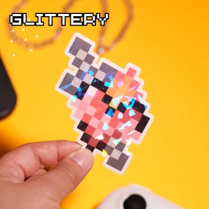 Glittery Onbevlekt Hart van Maria Video Game Sticker