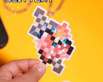Glittery Immaculate Heart of Mary Video Game Sticker