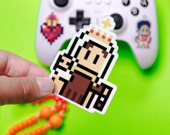 Holographic Our Lady of Mt. Carmel Video Game Sticker