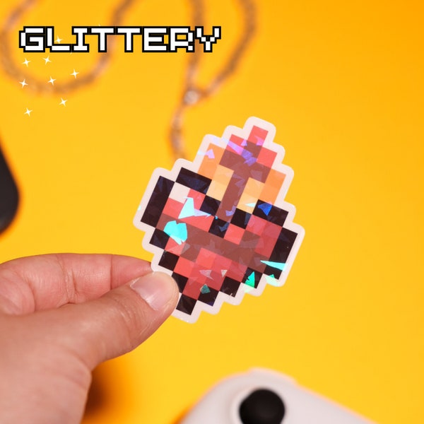 Glittery Sacred Heart of Jesus Video Game Sticker