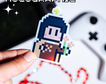 Adesivo de videogame holográfico Santa Teresinha de Lisieux