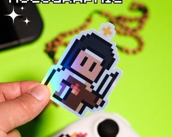 Adesivo holográfico de videogame Santa Teresa de Ávila
