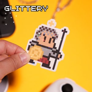 Glittery St. Joan of Arc Video Game Sticker