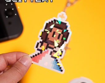 Glittery Divine Mercy Image Video Game Sticker