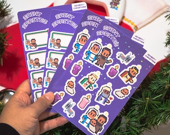 Glittery Christmas/Advent Video Game Sticker Sheets