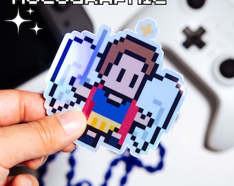 Holographic St. Michael the Archangel Video Game Sticker