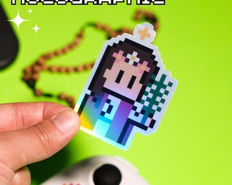 Adesivo holográfico de videogame St. Philomena