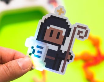 St. Monica Holographic Video Game Sticker