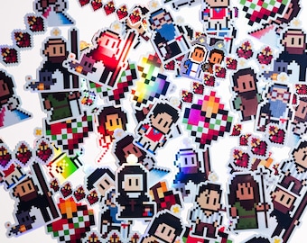 Pacote com 5 adesivos de videogame católico (RANDOM)