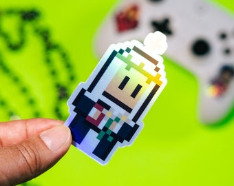 Adesivo de videogame holográfico Santa Catarina de Siena
