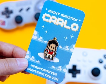 Saint Carlo Acutis Retro Video Game Enamel Pin