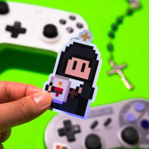 Holografische videogamesticker St. Margaretha Maria