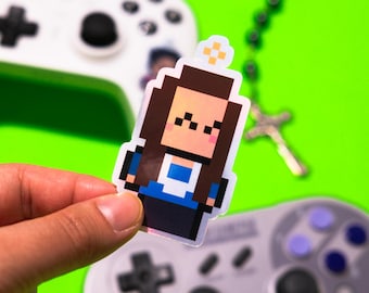 Adesivo de videogame holográfico da Serva de Deus Michelle Duppong