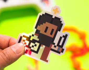 St. Matthew Holographic Video Game Sticker