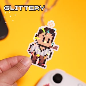 Glitzernder Blessed Pier Giorgio Frassati Videospiel Sticker