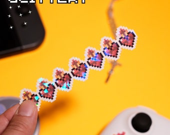 Adesivo de videogame brilhante do Sagrado Coração de Jesus Health Bar