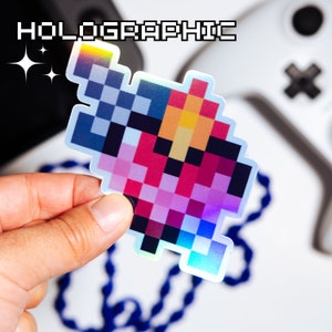 Holografische Onbevlekt Hart van Maria Video Game Sticker