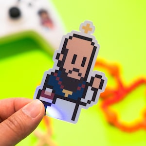 Sticker jeu vidéo holographique Saint-François de Sales