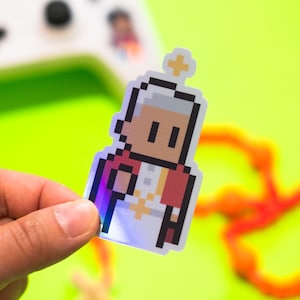 Adesivo olografico per videogioco San Pio X