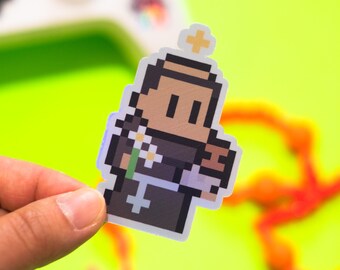 St. Anthony of Padua Holographic Video Game Sticker