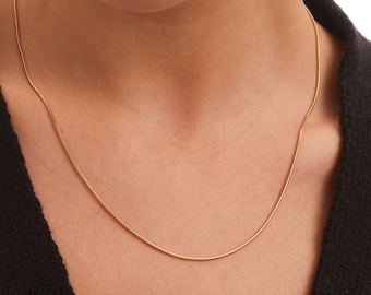 Snake Chain Necklace, Gold Chain Necklace, Chains for Women, Mom Gifts, Dainty Necklace,  Unisex Chains, Gifts for Her, Handmade Jewelry