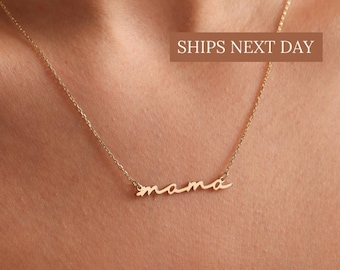 Dainty Mama Necklace in Sterling Silver, Gold & Rose Gold, Mom Necklace, Mom Gifts, Mothers Day Gift, Gift from Daughter New Mom, New Mom