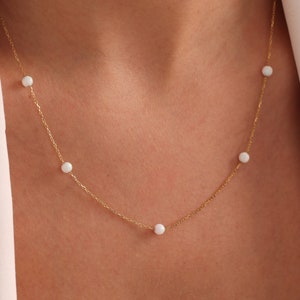 Dainty Pearl Necklace, Freshwater Pearl Necklace, Chain Necklace, Pearl Jewelry, Maid of Honor Gift, Gift For Her, Mothers Day Gift,Mom Gift