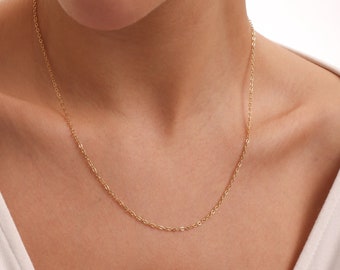 Ultra Dainty Simple Chain Necklace, Thin Gold Necklace Silver or Rose, Simple Necklace, Link Necklace, Dainty Chain for Unisex