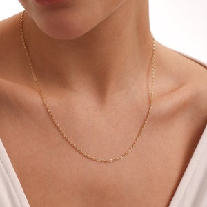 Ultra Dainty Simple Chain Necklace, Thin Gold Necklace Silver or Rose, Simple Necklace, Link Necklace, Dainty Chain for Unisex