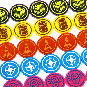 Arcs Compatible Acrylic Resource Tokens | Board Game Upgrade
