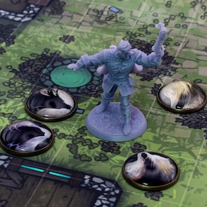 Jetons Ghost Premium RPG - Verre et métal, MDN, 5E, dessus de table