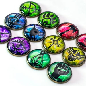 Jetons Class Icon Premium RPG - Verre et métal, MDN, 5E, dessus de table