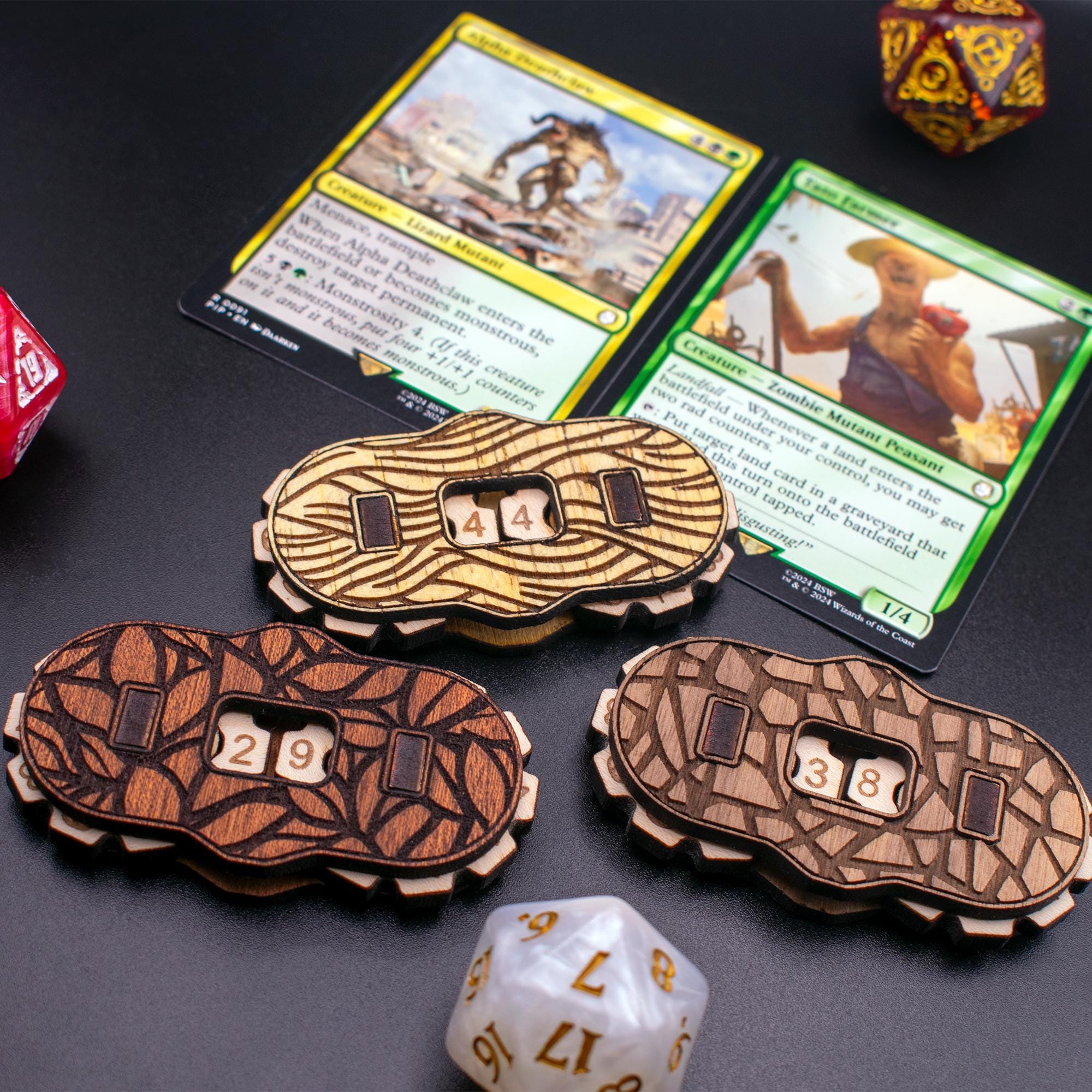 MTG Life Counter 000-999 – Contatore Di Vita A 2 Quadranti Con Teschio Per Giochi Di Carte E RPG, Compatto E Portatile