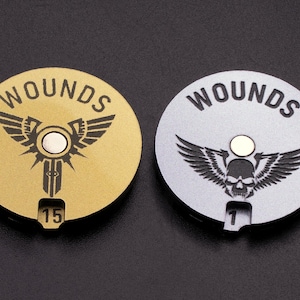Wound Counter Dials - 1-15 counters for board games and role playing games - 40k