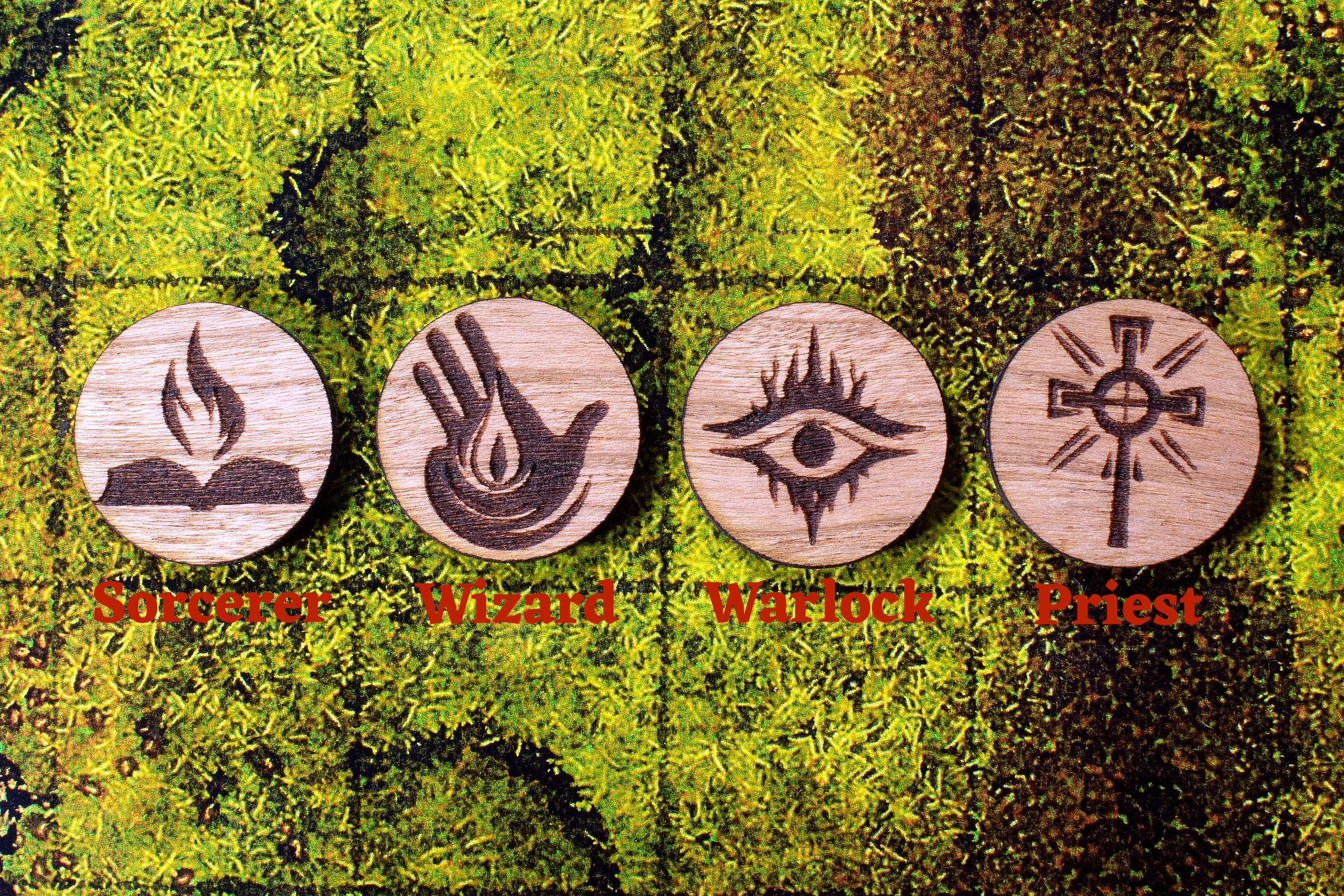 Token Icon Rustic Class Icon Tokens - Wooden RPG DND 5e Gaming and Board Game Tokens - Etsy