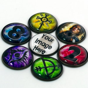 Jetons de table Icon RPG personnalisés en verre et métal haut de gamme - MDN, 5E
